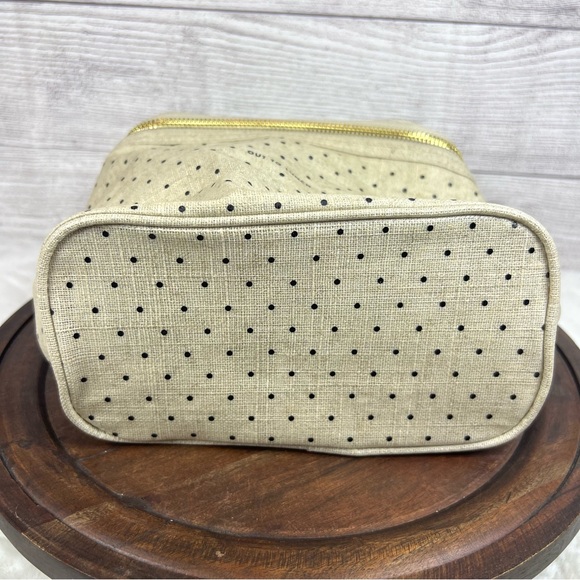 Kate Spade “Out to Lunch” Lunch Tote Beige Black Polka Dot Travel Work Insulated - Picture 9 of 13